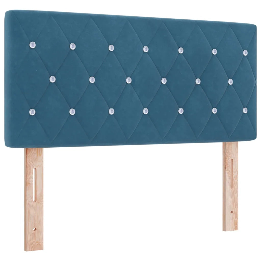 Letto a Sorgente LED con led Blu Scuro 90 x 190 cm Velluto 3342558
