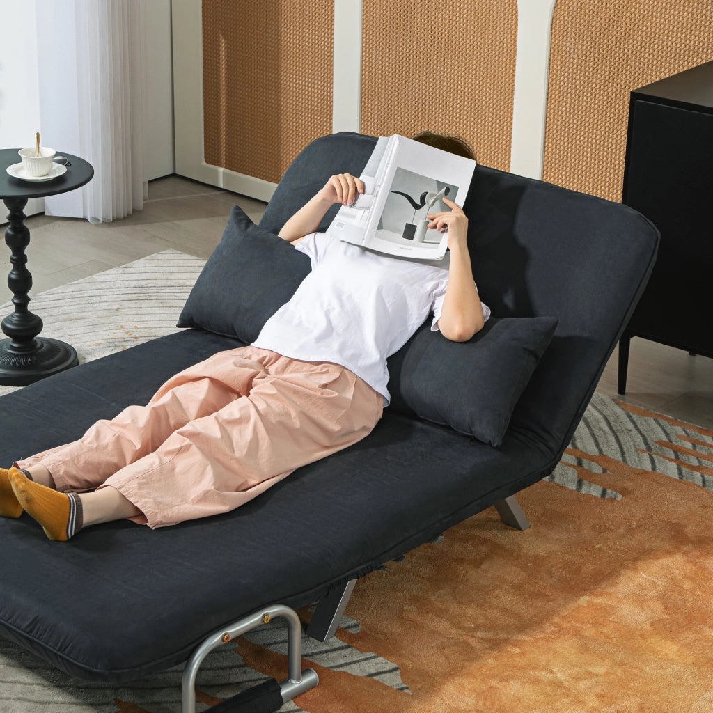 Divano letto 5 posti regolabile ¨C Minimal ¨C similpelle nero