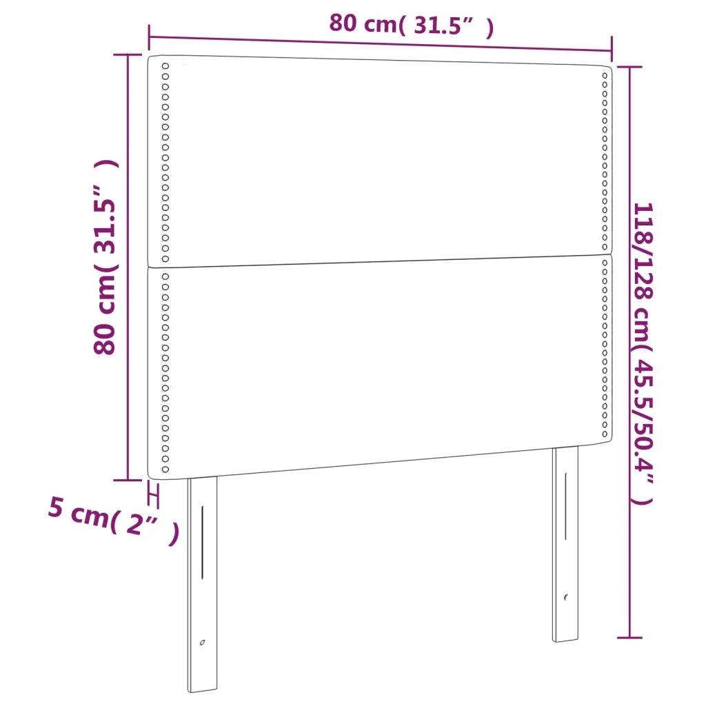 Testiera a LED Rosa 80x5x118/128 cm in Velluto 3122319