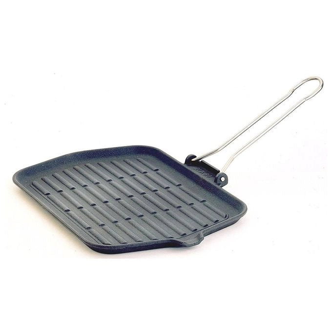 Ilsa 8000409020731 Dietella Bistecchiera in Ghisa Rettangolare con Manico Pieghevole colore Antracite
