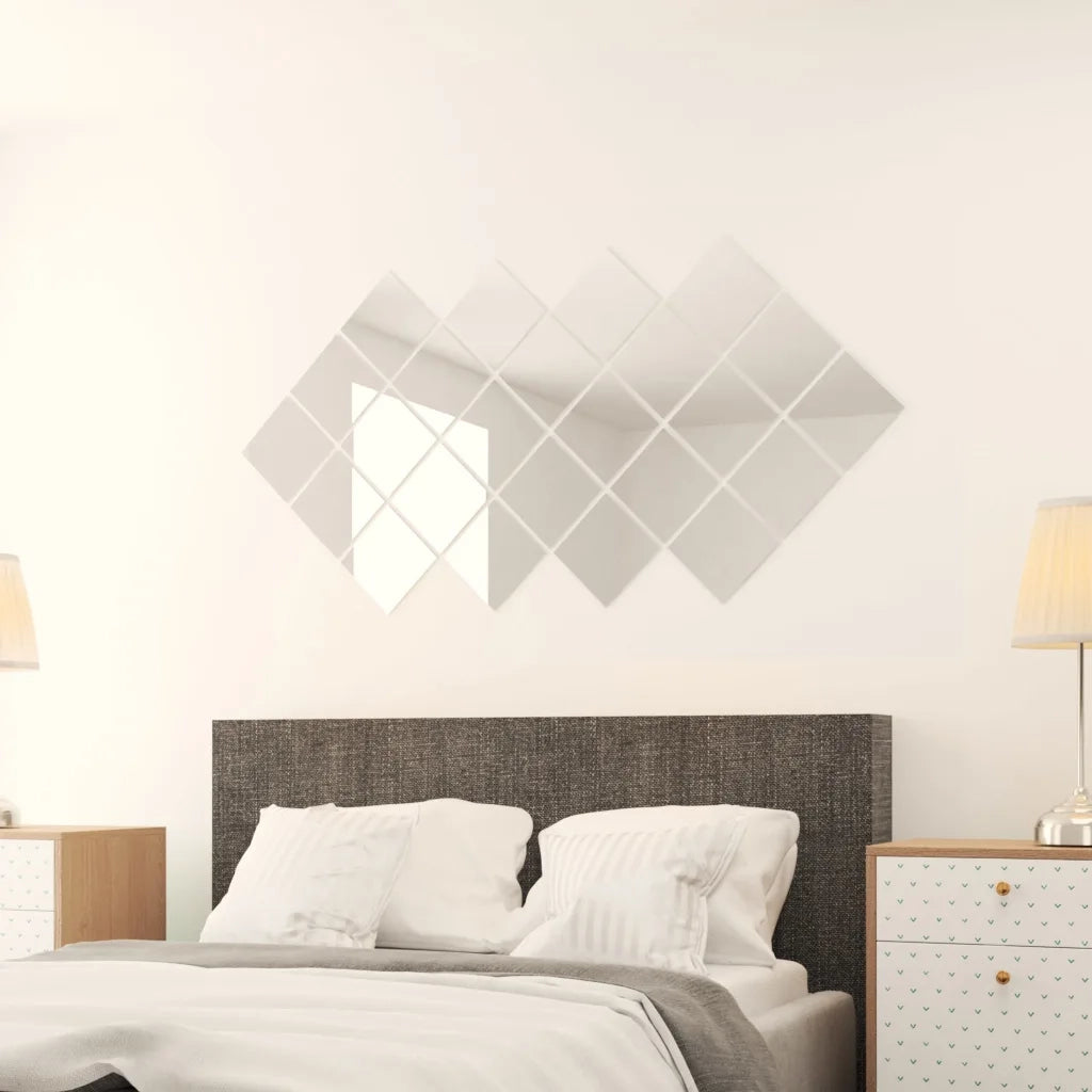 Piastrelle a Specchio 48 pz-Specchio decorativo Quadrate in Vetro