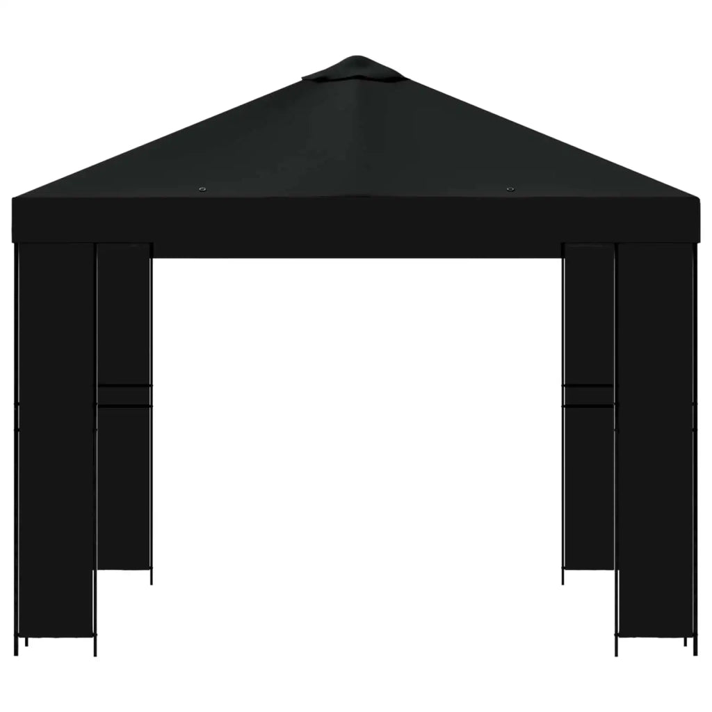 Gazebo 3 x 3 m Nero Poliestere e Acciaio 190 900358