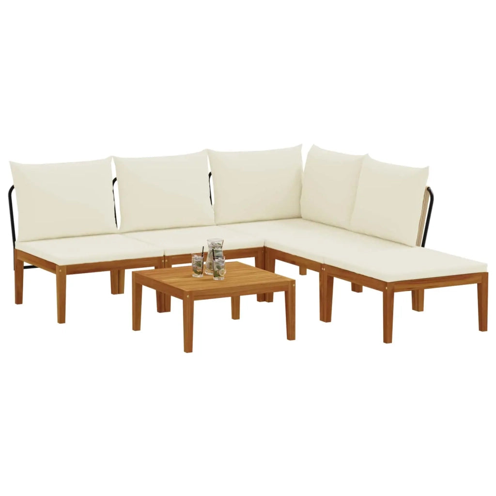 6 pcs Legno massiccio di acacia e corda Naturale 3407786