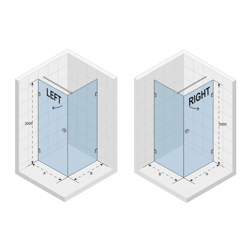 SCANDIC NXT 201 RIHO 90x90 x200cm box doccia angolare destro con cerniera cromata