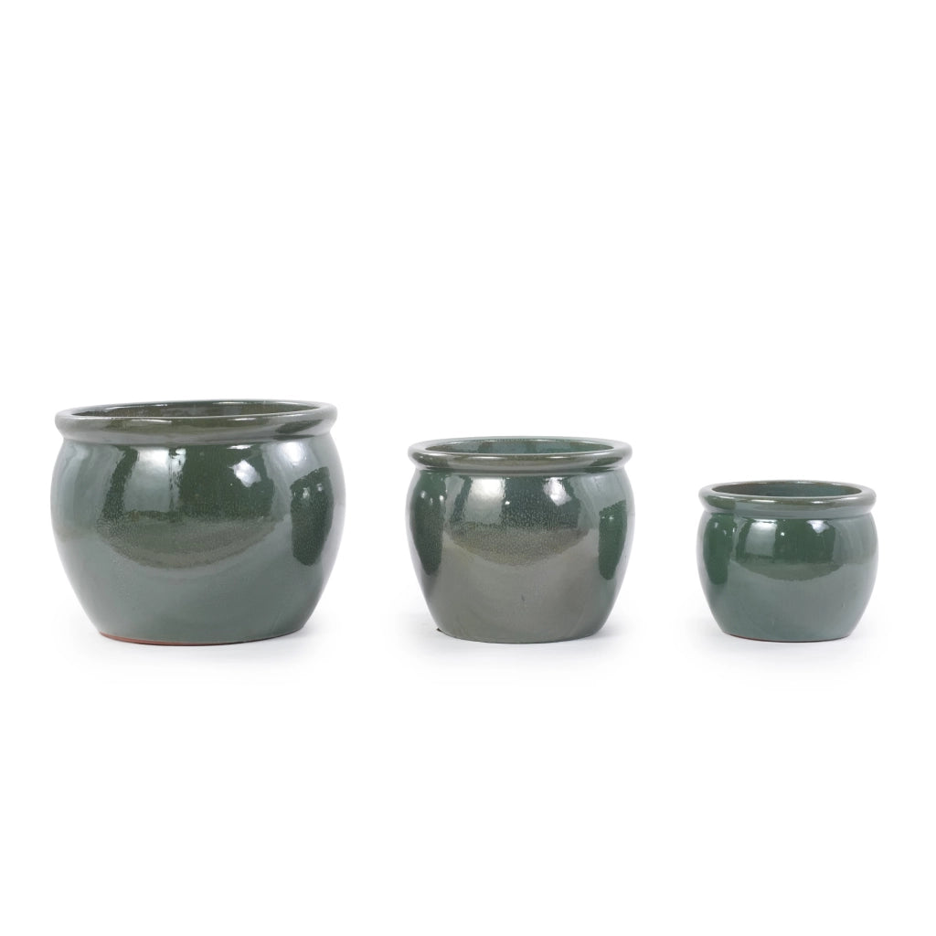 VASO DA FIORI IN CERAMICA Ø 37 CM BLU VERDE ANTICO