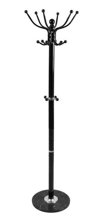 PORTA ABITI NERO IN ACCIAIO E BASE IN MARMO H 176 CM