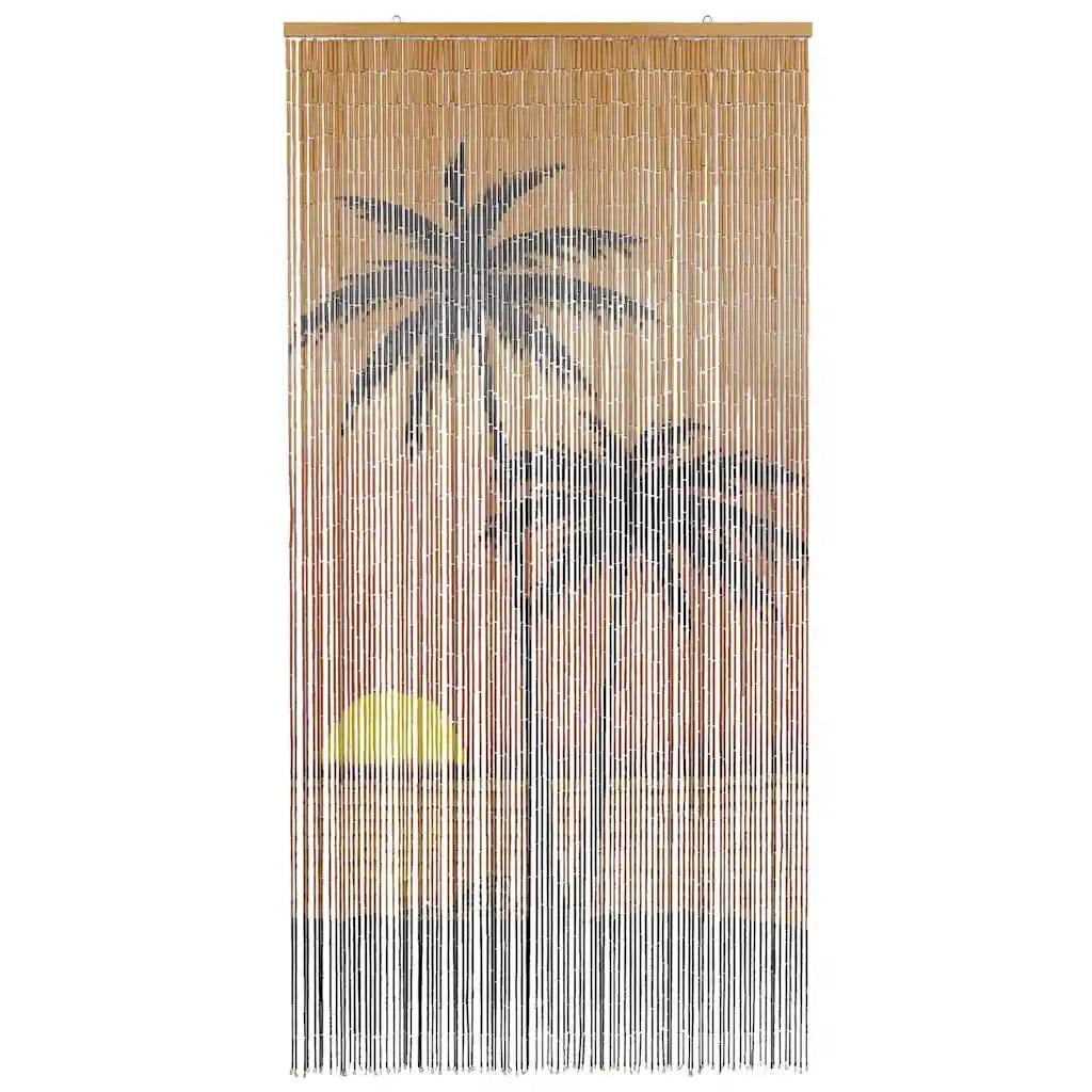 Tenda Antimosche per Porte Stampa Palma 100x220 cm Bambù 4017446