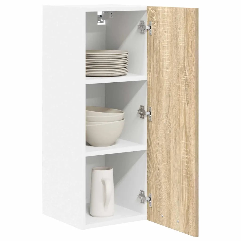 Armadio pensile 2 pcs Quercia Sonoma e Bianca 30 x 31 x 80 cm 884247