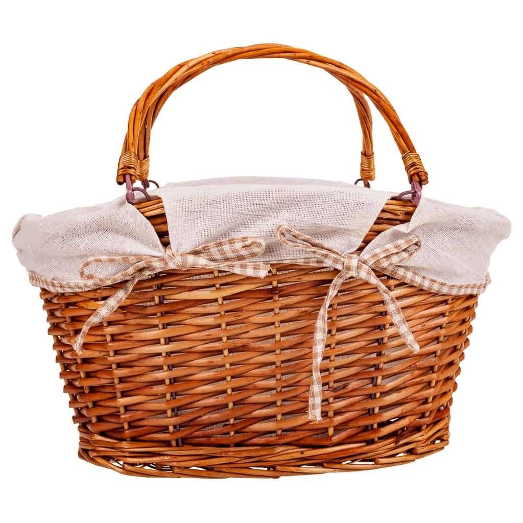 Cesto in vimini foderato 39x24x24/32h cm