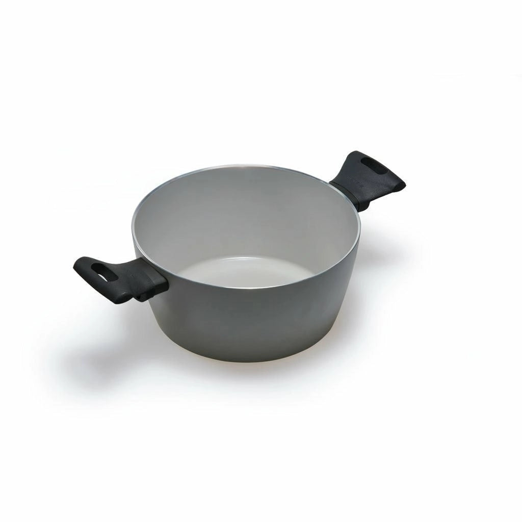 Moneta 0000990720 Melodia Casseruola 20 cm 2 Manici Antiaderente Naturale Finegres Adatta a Tutti i Piani Cottura Induzione Lavabile in Lavastoviglie Alluminio 100% Riciclato colore Grigio