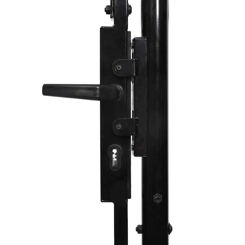 Cancello per recinzione Boxtel porta singola con punta in acciaio 1x1,2 m Nero 146033