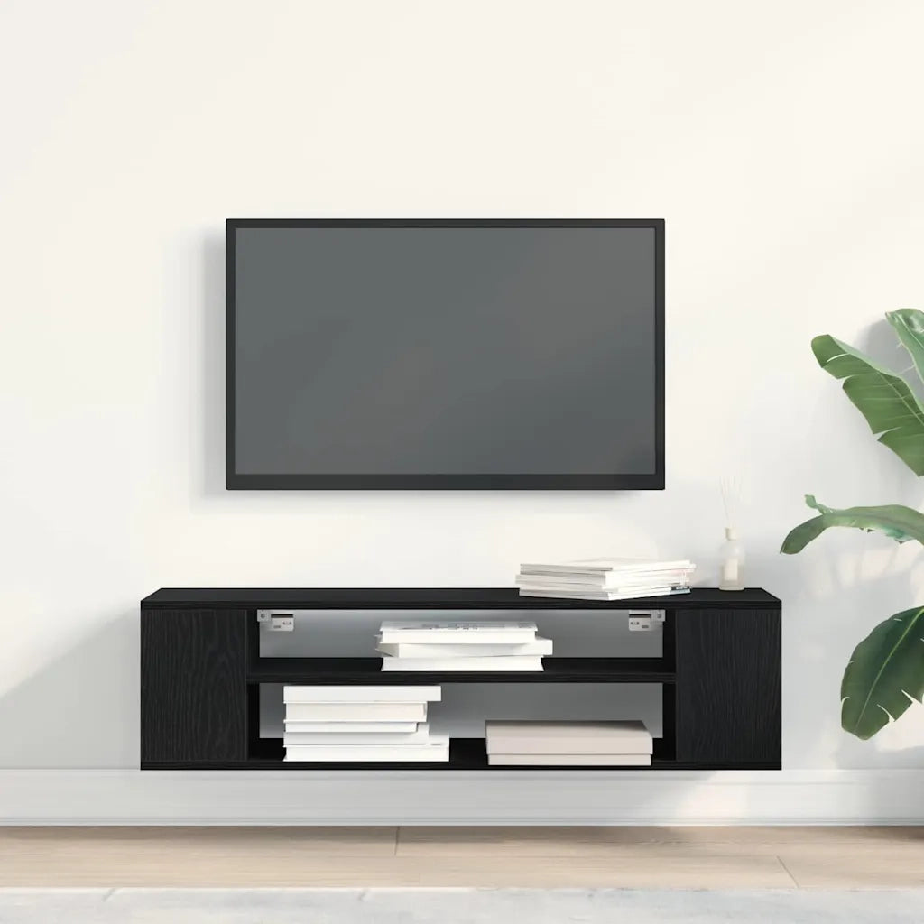 Mobile TV | Armadietto TV | Mobile Porta TV Rovere Nero 100 x 30 x 26,5 cm Legno multistrato