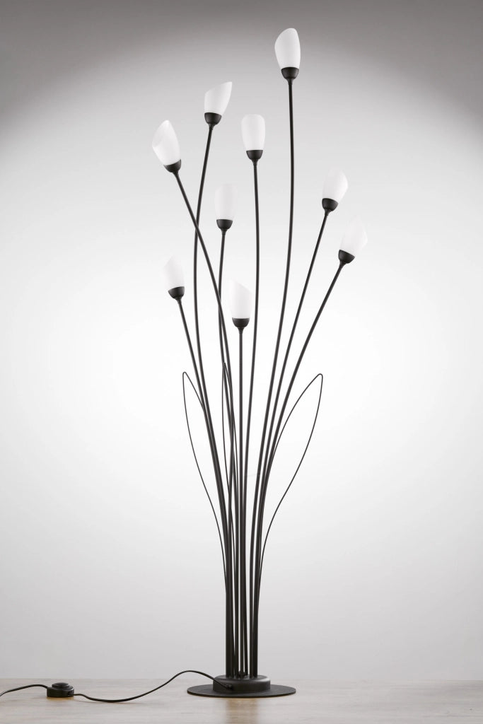 Lampada da terra GLORIOSA nera opaca 160cm 9xG9 Jupiter