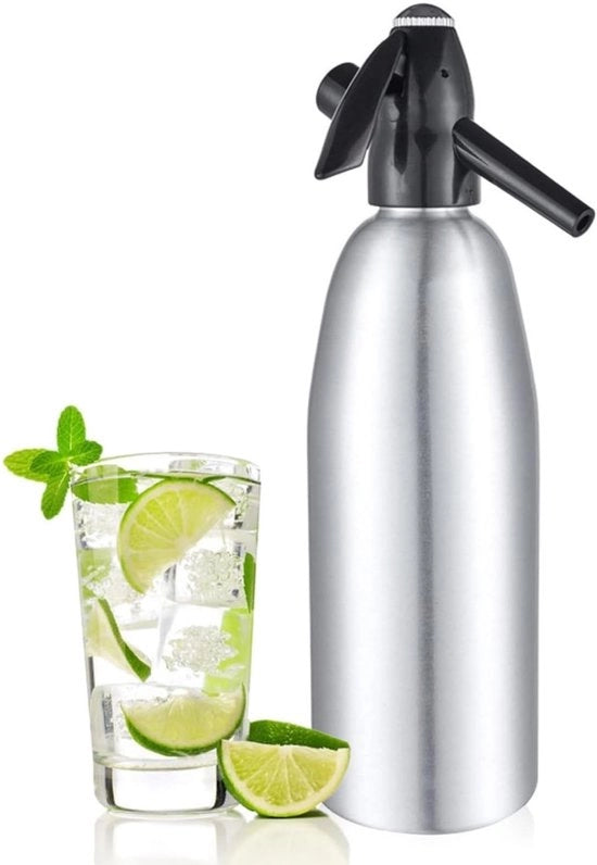 Soda Maker Professionale 1L Legering - Dispensatore di Bevande Gassate - Carbonatore Manuale - Regolatore di Pressione - Dispositivo di Carbonazione Riciclabile e Sostenibile