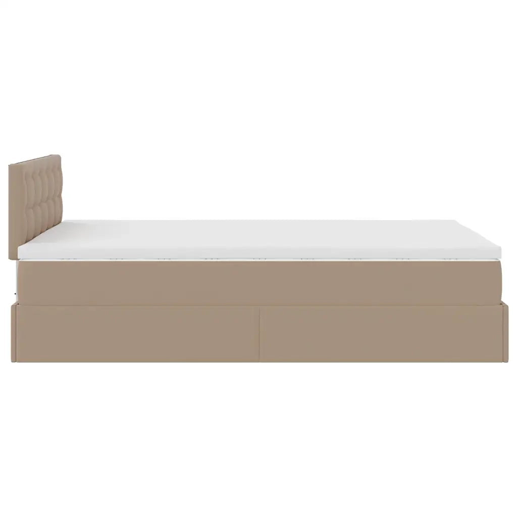 Pouf Letto con Materassi e LED Cappuccino 120x190 cm Similpelle 3312146