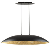 Lampada a sospensione Gondola resina nero-oro 2xE27