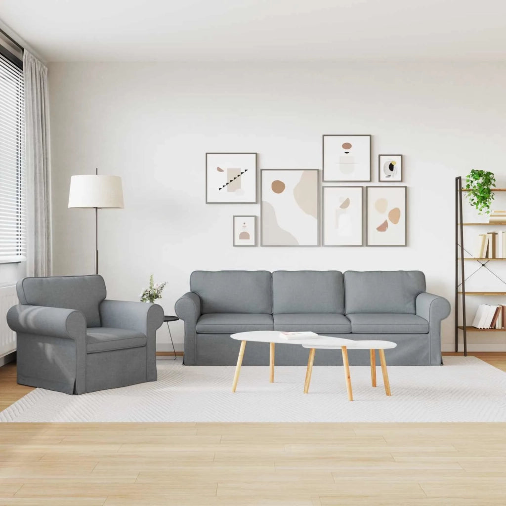Set di divani 2 pcs Grigio chiaro 245 x 82 x 80 cm Tessuto 3407618
