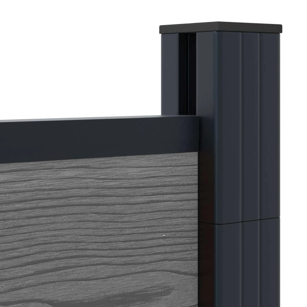 Set di Recinzione 5 pz 872 x 186 cm WPC e Alluminio Grigio 3429397