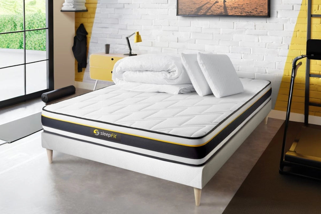 Pacchetto letto completo - Materasso 200x200cm + Box spring con doghe (kit) + 2 cuscini + Piumino - Soft