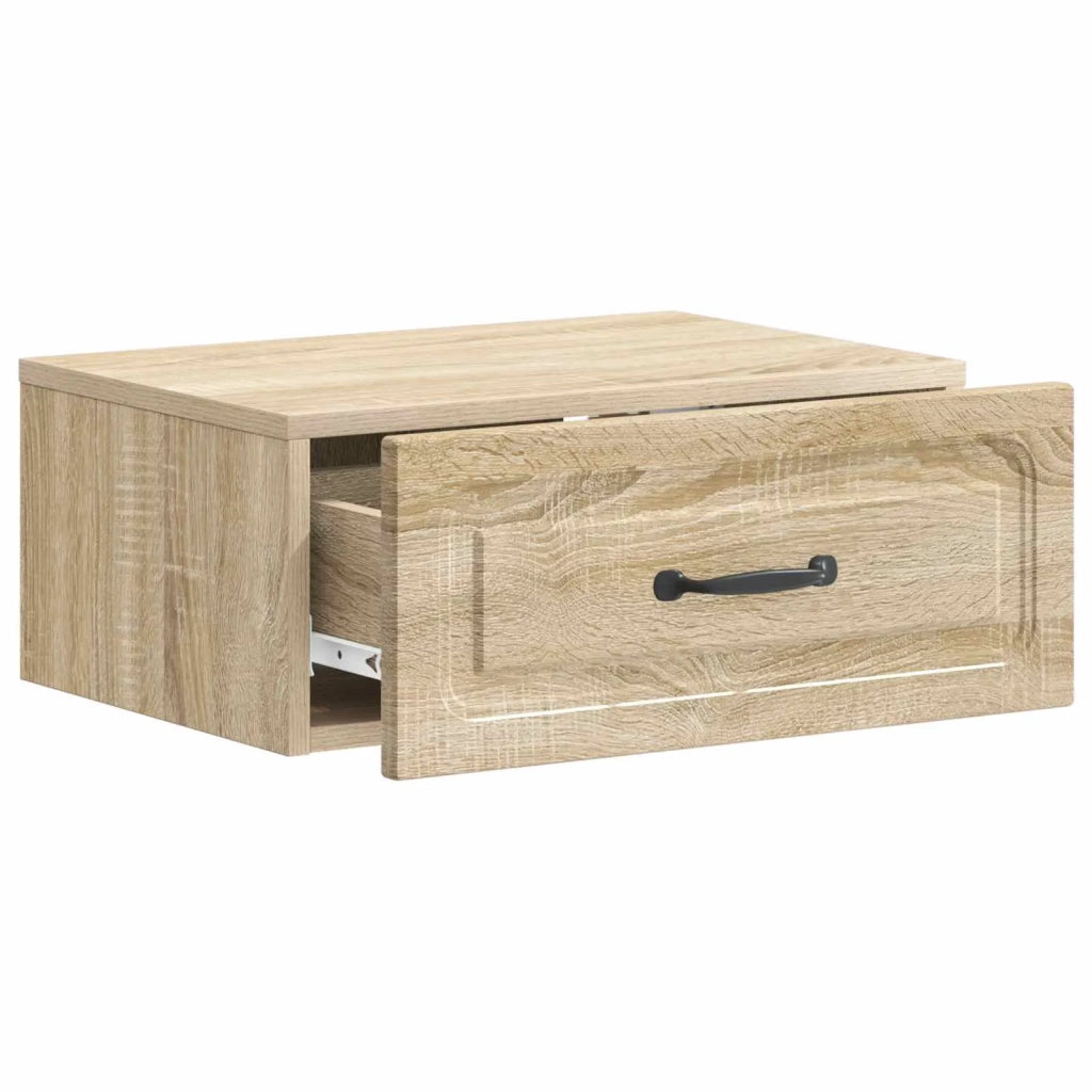 Set di 2 Comodini | Armadio da Notte | Mobiletto da notte a muro Rovere Sonoma 49 x 34,5 x 20 cm
