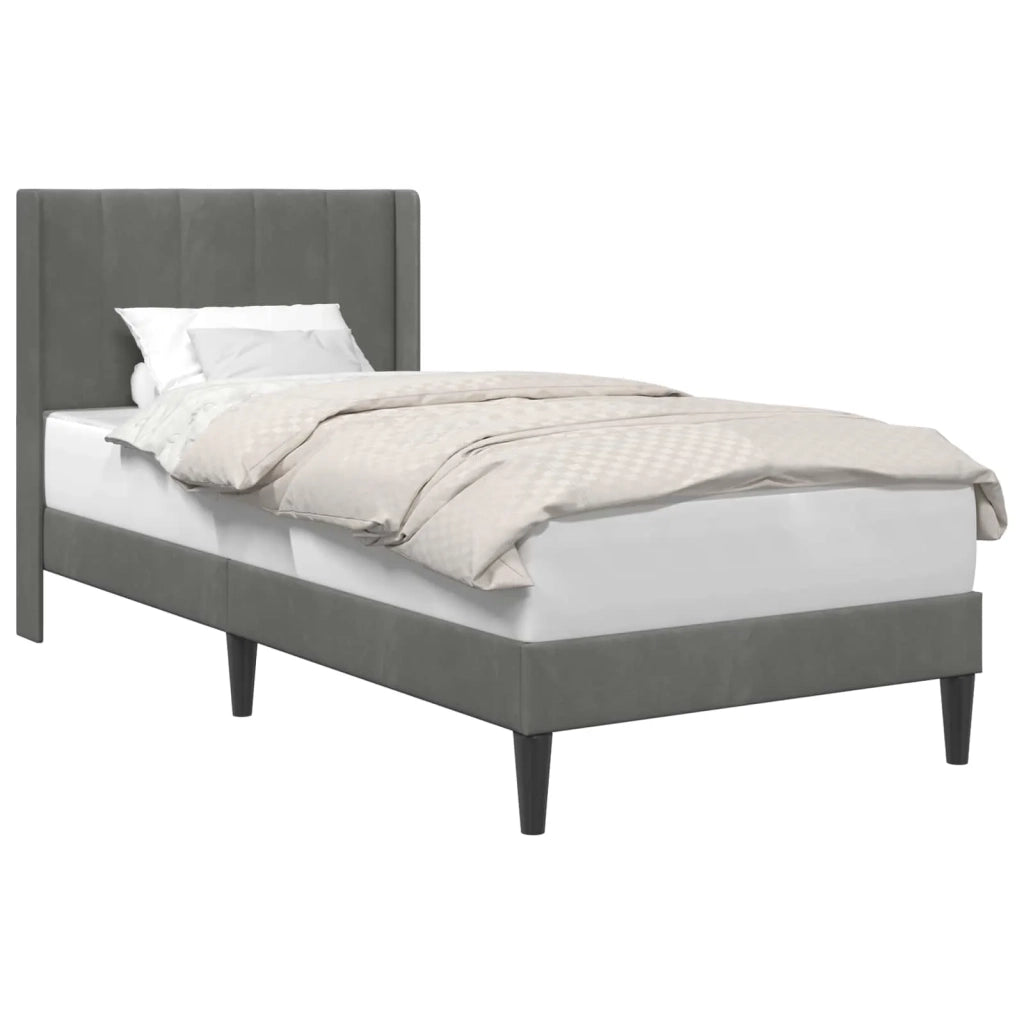 Struttura del letto-Giroletto Grigio Scuro 90 x 200 cm Velluto 978287