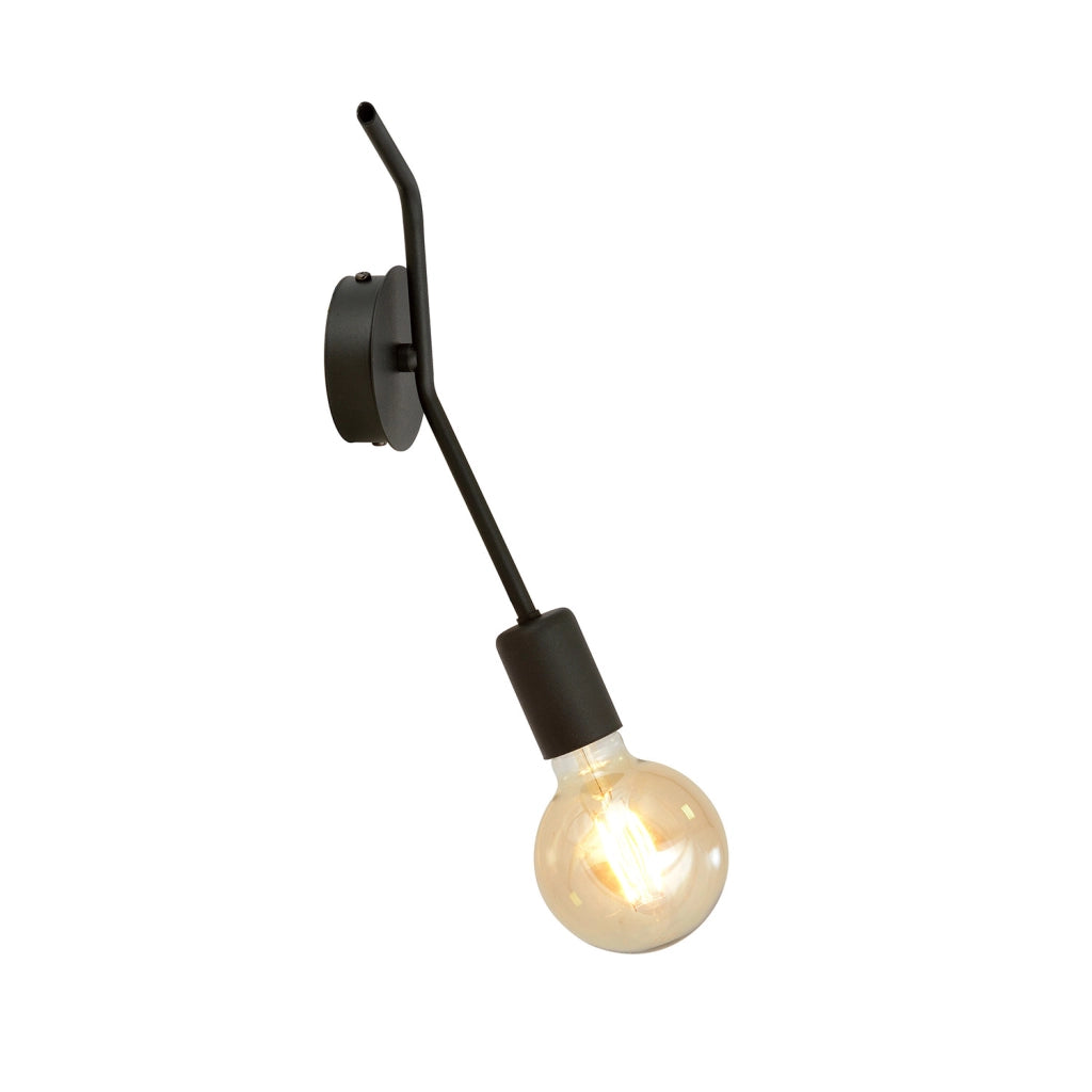 Applique Industrial 1 Luce Febe In Acciaio Nero A Braccio