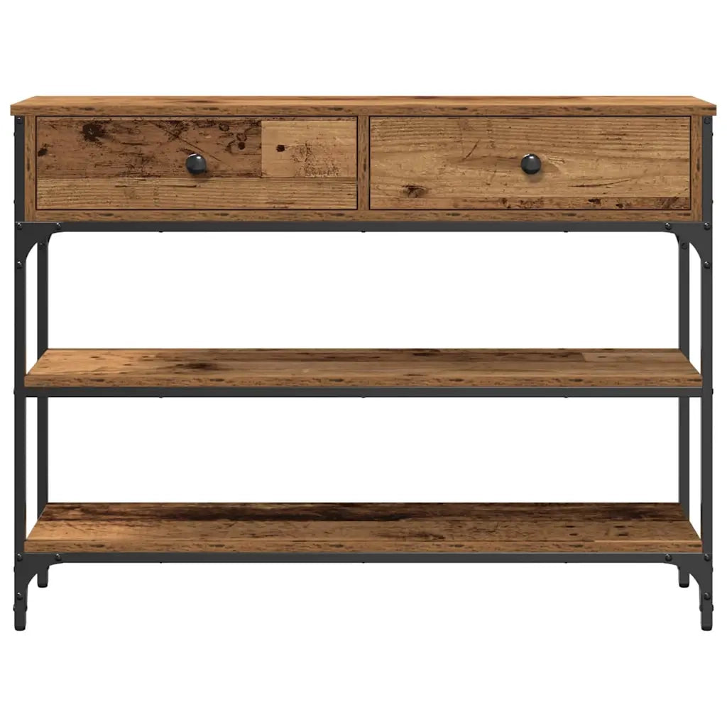 Tavolo consolle con cassetto Legno vecchio 100 x 25 x 75 cm 863511