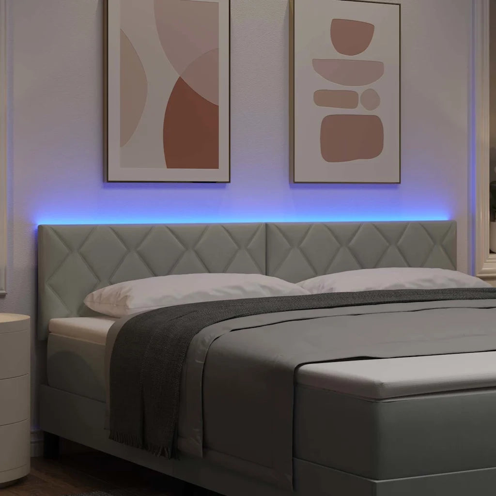 Testiera LED Grigio chiaro 180 cm Velluto 3338246