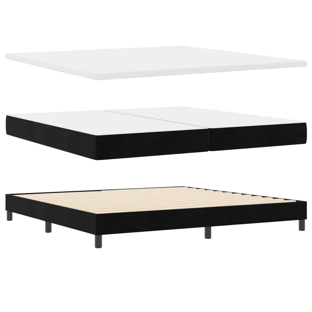 Letto a molle con materasso Nero 200 x 200 cm Velluto 3339196
