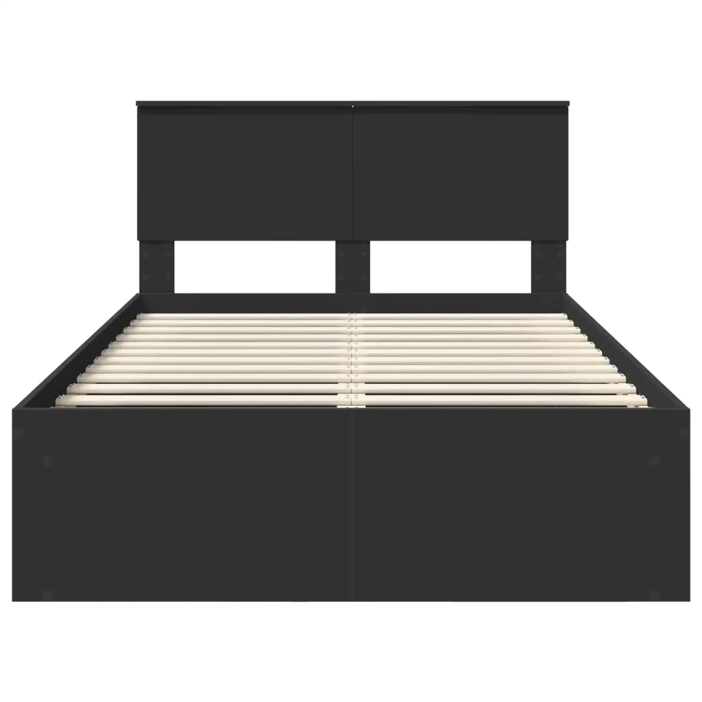 Letto matrimoniale | Letto per adulti | Struttura del letto Nero 120 x 200 cm Pino massello