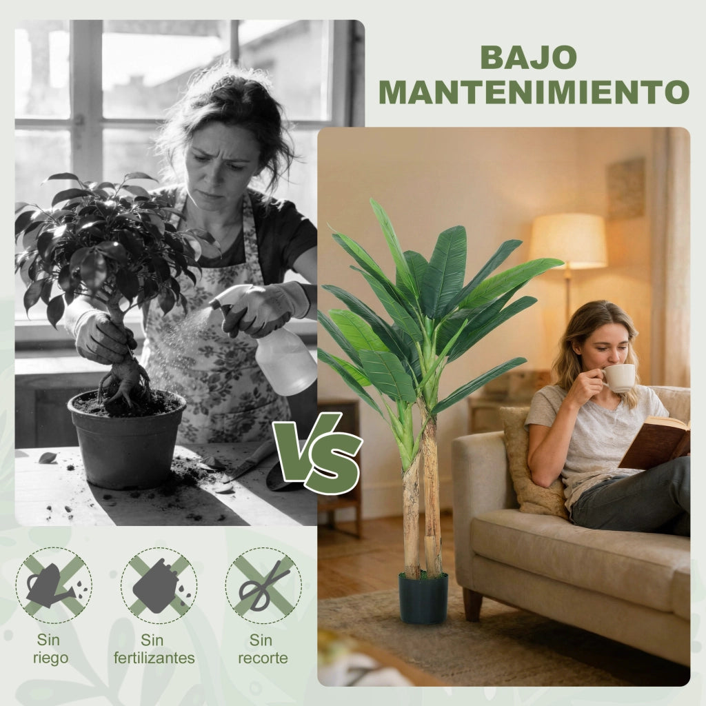 Pianta Artificiale Banano 150 cm ¨C Xylo ¨C Verde con Vaso e 2 Tronchi