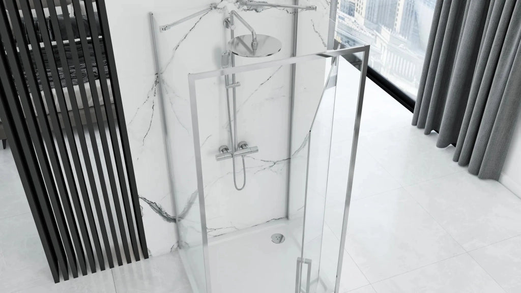 Cabina Doccia A Parete Rea Rapid Swing Chrome 120x80