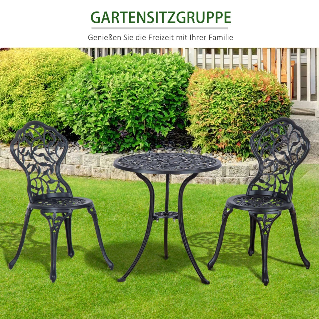 Set tavolino da caff¨¨ con 2 sedie per balcone ¨C Minimal ¨C nero