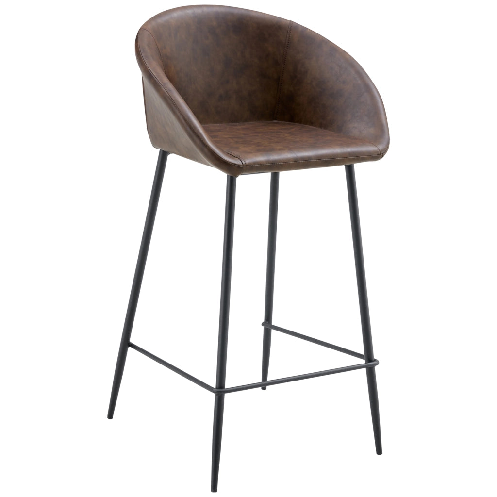 Set di 2 sgabelli da bar ACHILLE in similpelle marrone