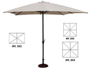 OMBRELLONE IN METALLO CON MANOVELLA  cm.200x300 palo ø mm.38 a 6 stecche    VETTE