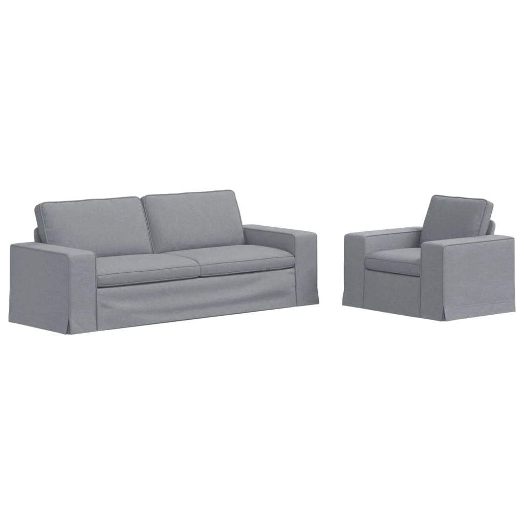 Set di divani 2 pcs Grigio chiaro 222 x 80 x 82 cm Tessuto 3407588