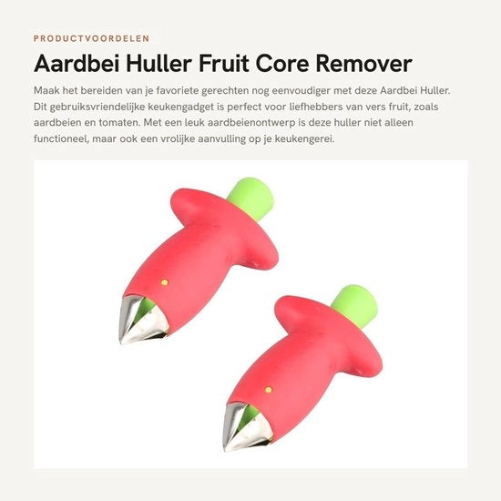 Strumento per l'estrazione dei semi di frutta portatile - Aardbei/Tomaat - Utensile da cucina - Facile da utilizzare - Leggero - Facile da pulire - Corer per frutta