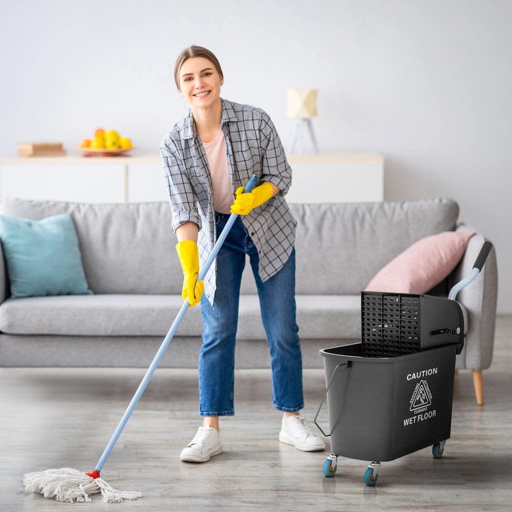 Secchio e Mop con Strizzatore ¨C zephmum ¨C Nero 20 L