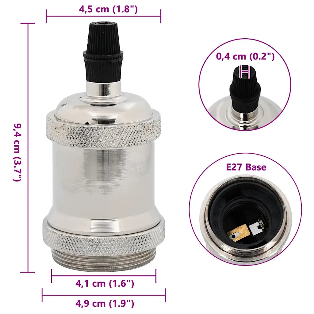 Portalampade 2 pz Nichel Satinato E27 CFW5093735