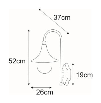 Applique esterno Boston K-8125 Kaja nero ottone IP44