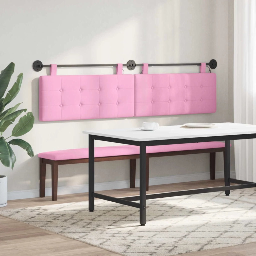 Testiera sospesa Con luce LED Rosa Tessuto 3424502