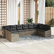 Set di divani con cuscino 10 pcs Grigio polyrattan 3346899