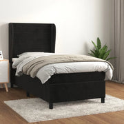 Giroletto a Molle con Materasso Nero 80x200 cm in Velluto