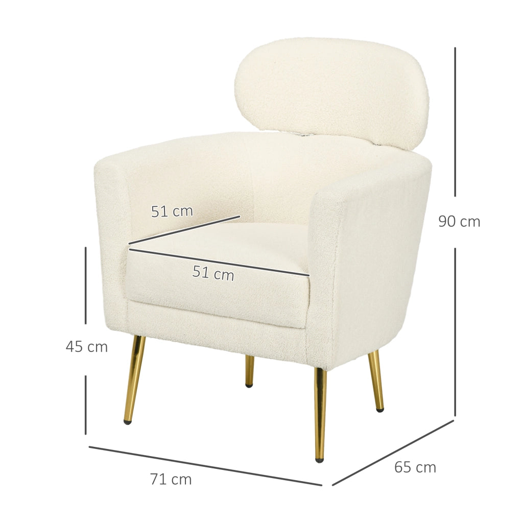 Poltrona Relax con Poggiatesta Regolabile e Poggiapiedi ¨C Minimal ¨C Cr¨¨me 71x65x90 cm