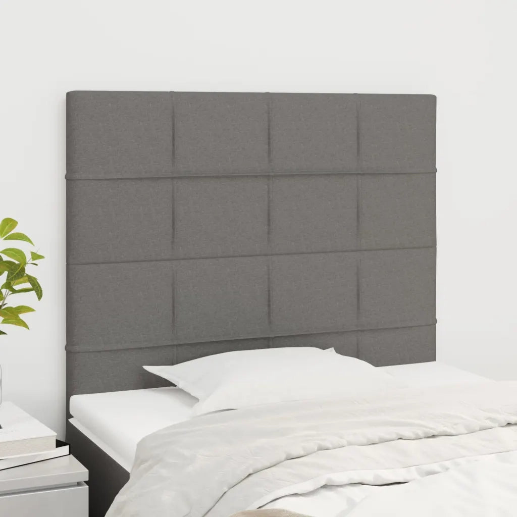 Testiera | Testata Grigio Scuro 100x5x118/128 cm Tessuto