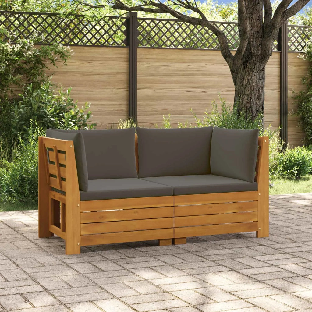 Set di divani da esterno-Sofa da giardino con cuscino 2 Pezzo Marrone 708753
