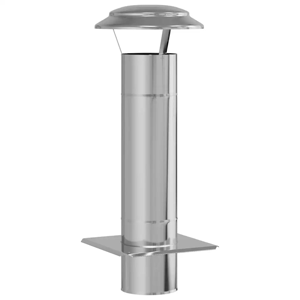 vidaXL Estensione Camino Argento 25 x 25 x 65 cm Acciaio inossidabile