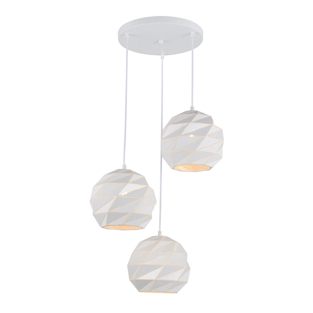 Lampadario Italux Palermo bianco moderno 3xE27 Ø49cm