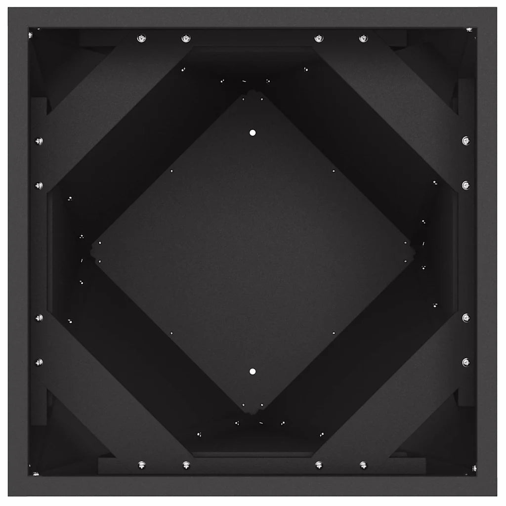 Fioriera 2 pz-Set di 2 Vaso-Contenitore per Piante Nero 30 x 30 x 75 cm Acciaio