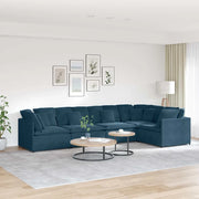 Divano Modulare con Cuscini in Velluto Blu 3321336
